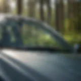 Close-up of a windshield showcasing its clarity and structural integrity