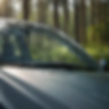 Close-up of a windshield showcasing its clarity and structural integrity