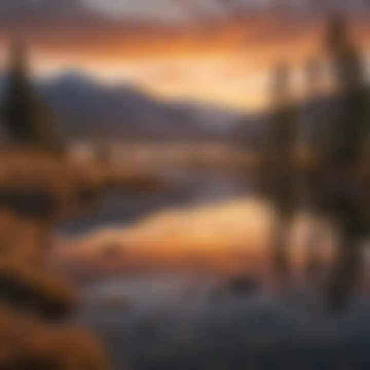 A serene Utah lake at dawn, ideal for trout fishing