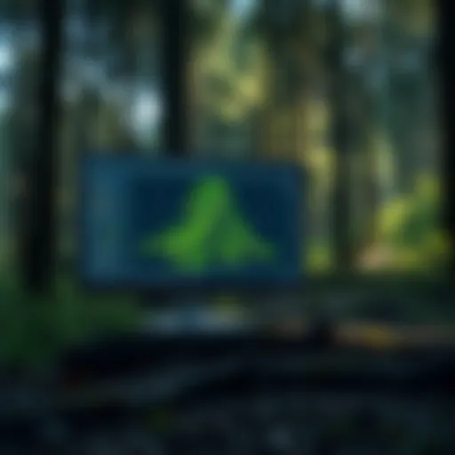 AutoCAD in Woodland Management Illustration of AutoCAD interface showcasing woodland management features