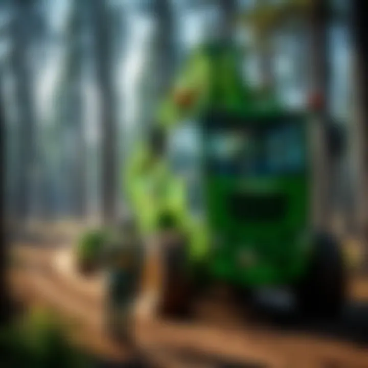 High-Performance Forestry Machinery High-performance forestry machinery in action