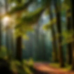 Scenic view of a tranquil woodland area