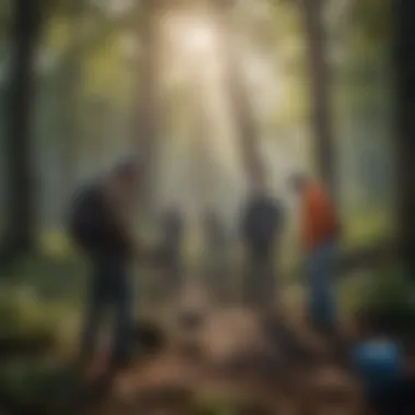 A diverse gathering at a community clean-up event