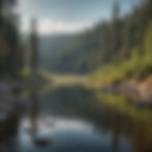 Scenic view of Big Bear Lake surrounded by forest