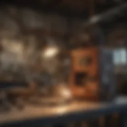 Welding equipment in a workshop setting