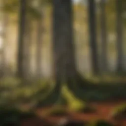 Vibrant forest landscape showcasing diverse tree species