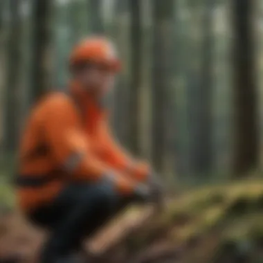 Engaging in Woodland Management A professional engaging in woodland management activities