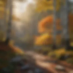 Panoramic view of the White Mountain National Park with autumn foliage