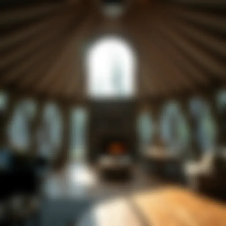 The Architectural Beauty of Yurt Interiors Interior view showcasing yurt's unique architecture